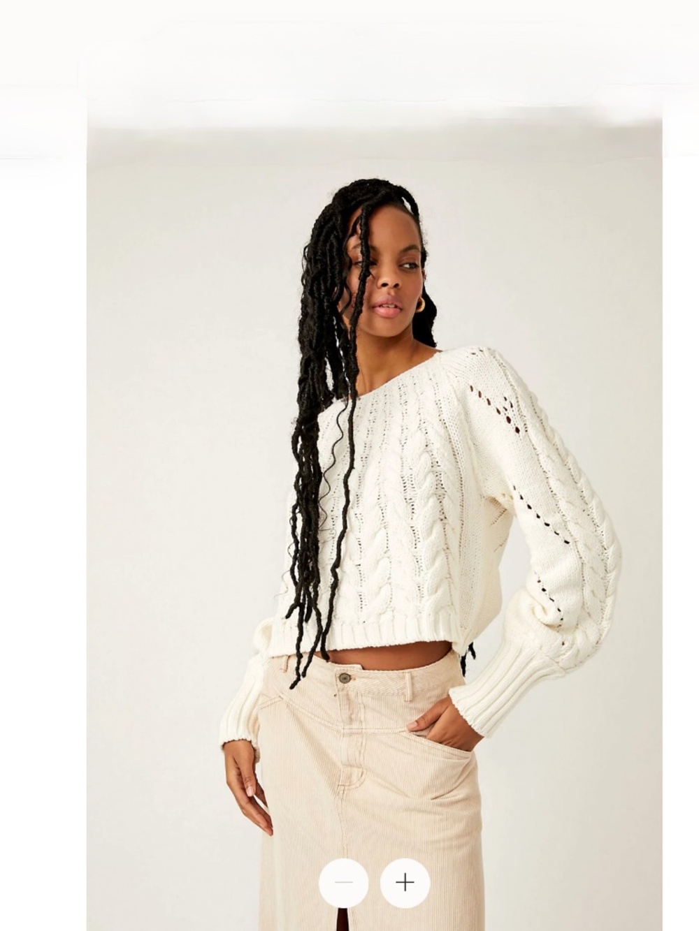 Free People Sandre Cable Knit Sweater